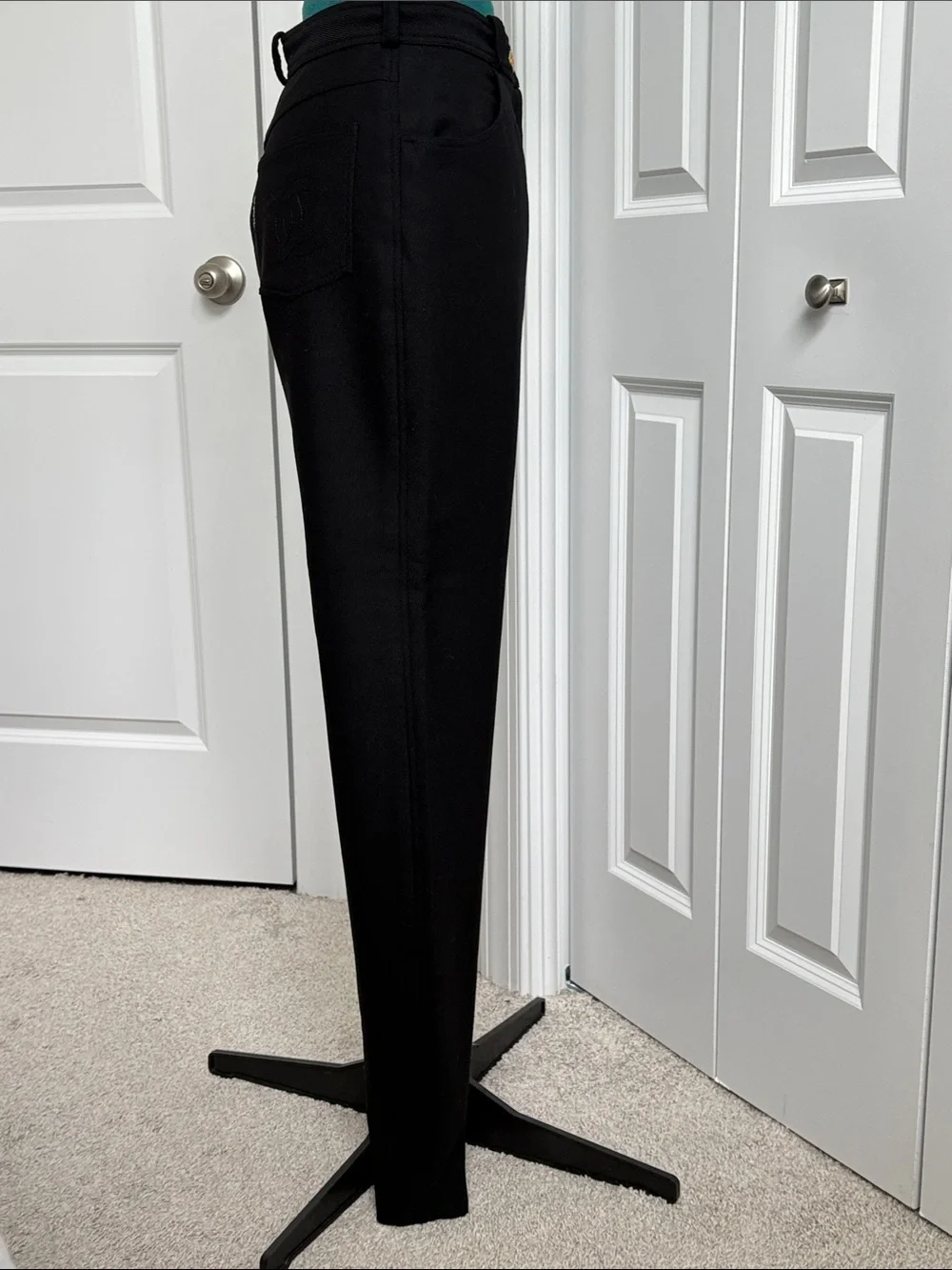 CHANEL Vintage Black Tailored Wool Pants